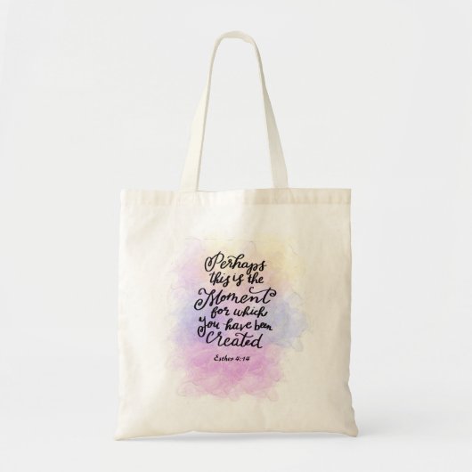 Esther 4:14 Moment waarvoor u werd gecreeerd Tote Bag (Voorkant)