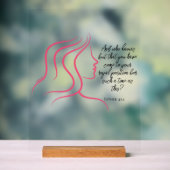 Esther 4:14 Schrift Bijbel Verse Roze Silhouet Acryl Bord (Neutraal)