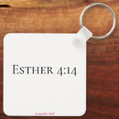 Esther 4:14 Schrift Bijbel Verse Roze Silhouet Sleutelhanger (Achterkant)