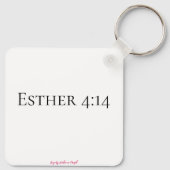 Esther 4:14 Schrift Bijbel Verse Roze Silhouet Sleutelhanger (Achterkant)
