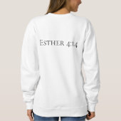 Esther 4:14 Schrift Bijbel Verse Roze Silhouet Trui (Achterkant)