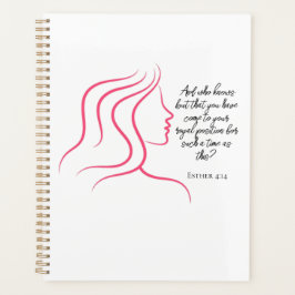 Esther 4:14 Schrift Bijbelvers Roze Silhouet Planner