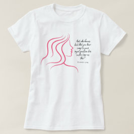 Esther 4:14 Schrift Bijbelvers Roze Silhouet T-shirt