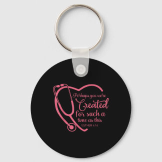 Esther 4-14 Verpleegster Stethoscoop Bijbel Christ Sleutelhanger