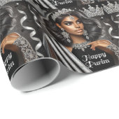 Esther Black Purim Inpakpapier (Rol Hoek)