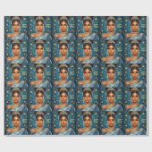 Esther Blue Purim Wrapping Paper Cadeaupapier (Vlak)