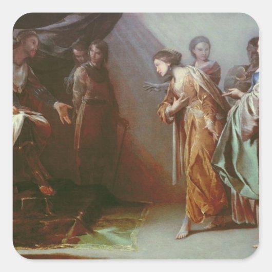 Esther en Ahasuerus Vierkante Sticker (Voorkant)