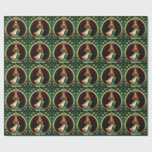 Esther Green Purim Wrapping Paper Cadeaupapier (Vlak)