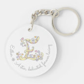 Esther monogram letter E en betekenis keyring Sleutelhanger (Achterkant)