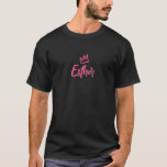 Esther The Queen / Pink Crown T-shirt<br><div class="desc">Esther is an awesome name. A name fit for a queen or a princess. Why not wear this name with pride and a cute pin crown? Esther rules - let this playful pink Esther design be the proof of that! All Hail queen Esther! Maybe you know the best Esther ever....</div>