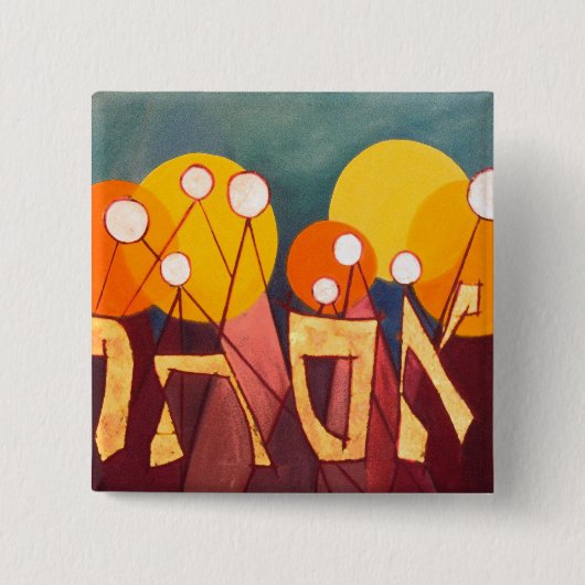 Esther Vierkante Button 5,1 Cm (Voorkant)