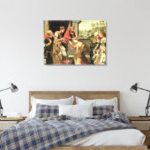 Esther voor koning Ahasuerus met Haman Canvas Afdruk (Insitu (Slaapkamer))