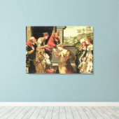 Esther voor koning Ahasuerus met Haman Canvas Afdruk (Insitu (Houten vloer))