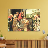 Esther voor koning Ahasuerus met Haman Canvas Afdruk (Insitu (Woonkamer))