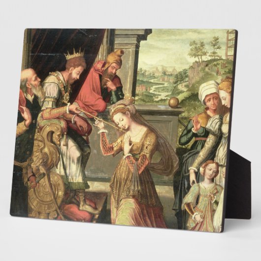 Esther voor koning Ahasuerus met Haman Fotoplaat (Zijkant)