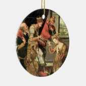 Esther voor koning Ahasuerus met Haman Keramisch Ornament (Rechts)