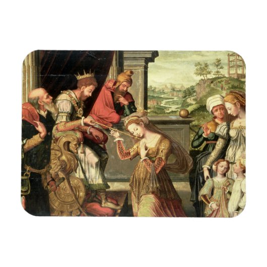 Esther voor koning Ahasuerus met Haman Magneet (Horizontaal)