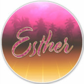 Esther Vorname Name golden pink Aufkleber Sticker (Voorkant)
