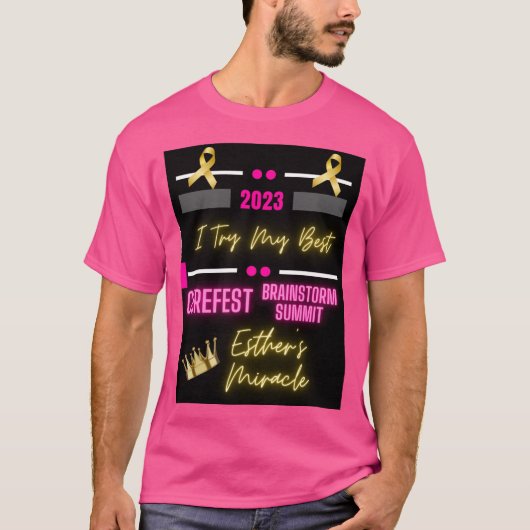 Esther's Miracle 2023 CureFest & Brainstorm Summit T-shirt (Voorkant)