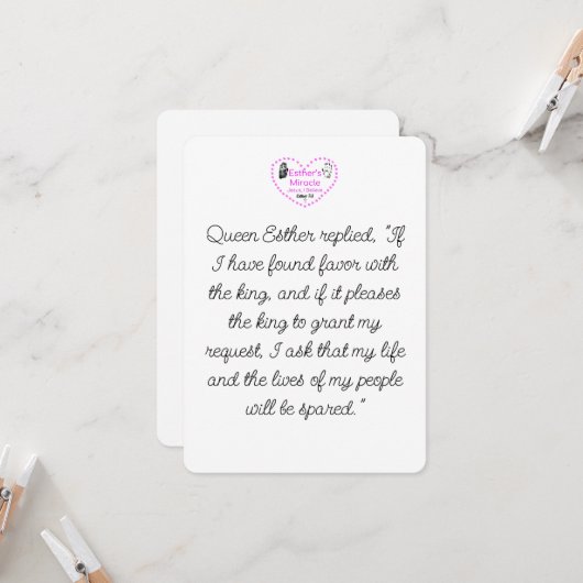 Esther's Mirakel Briefpapier met Envelopes Kaart (Voorkant / Achterkant in situ)