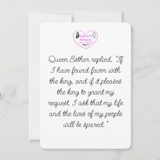 Esther's Mirakel Briefpapier met Envelopes Kaart (Voorkant)