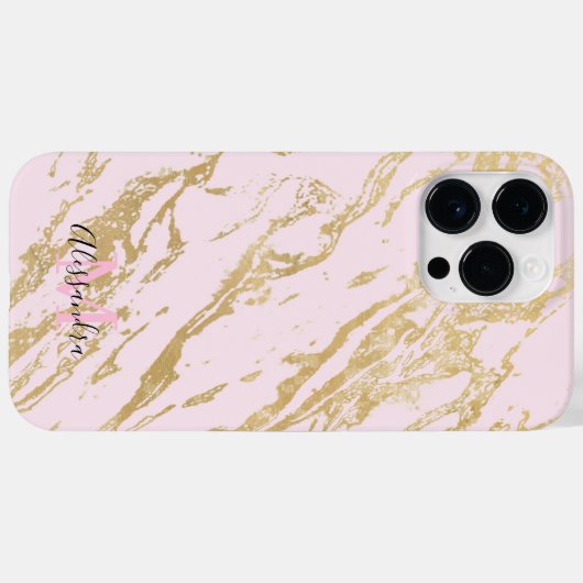 esthethetisch goudkleurig bleekroze Case-Mate iPhone case (Achterkant (horizontaal))