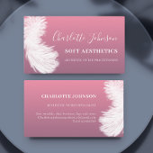esthetica Skincare Modern Pink Feather Visitekaartje