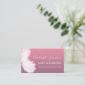 esthetica Skincare Modern Pink Feather Visitekaartje (Staand voorkant)
