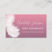 esthetica Skincare Modern Pink Feather Visitekaartje (Voorkant)