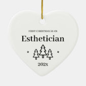 Esthetician 2025 Eerste kerst Keramisch Ornament (Achterkant)