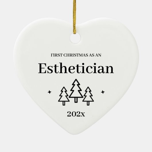 Esthetician 2025 Eerste kerst Keramisch Ornament (Achterkant)