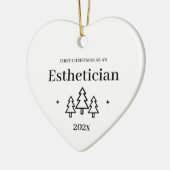 Esthetician 2025 Eerste kerst Keramisch Ornament (Links)