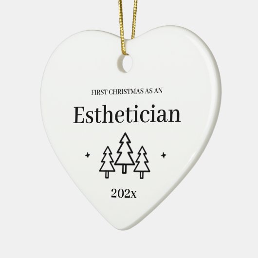 Esthetician 2025 Eerste kerst Keramisch Ornament (Links)