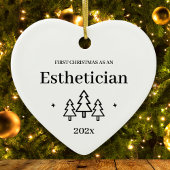 Esthetician 2025 Eerste kerst Keramisch Ornament