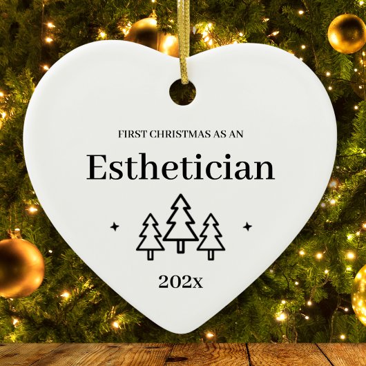 Esthetician 2025 Eerste kerst Keramisch Ornament