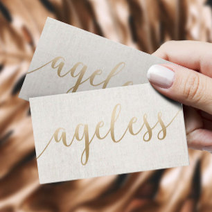 Esthetician Ageless Elegant Gold Script Visitekaartje