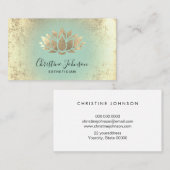 Esthetician Aqua en Faux Gold folie Visitekaartje (Voorkant / Achterkant)