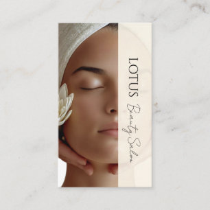 Esthetician Beautician Beige QR-code en foto Visitekaartje