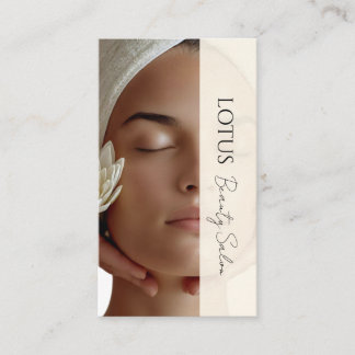 Esthetician Beautician Beige QR-code en foto Visitekaartje