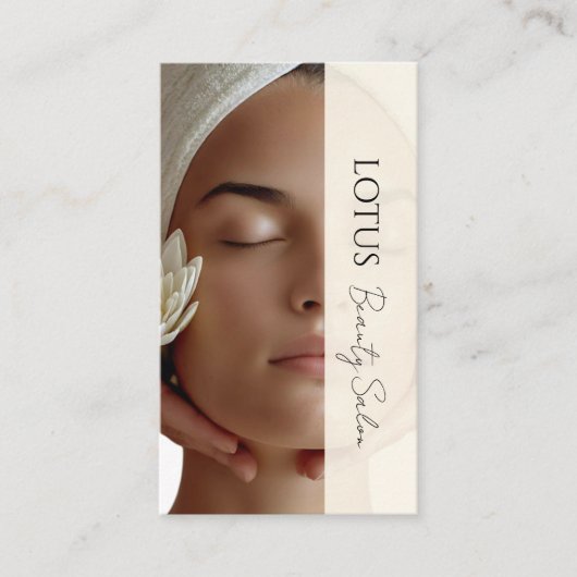 Esthetician Beautician Beige QR-code en foto Visitekaartje (Voorkant)