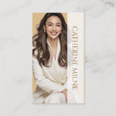 Esthetician Beautician Beige QR-code en foto Visitekaartje (Voorkant)