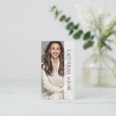 Esthetician Beautician Grijs QR Code & Foto Visitekaartje (Staand voorkant)