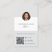 Esthetician Beautician Grijs QR Code & Foto Visitekaartje (Achterkant)