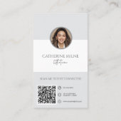 Esthetician Beautician Grijs QR Code & Foto Visitekaartje (Achterkant)