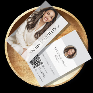 Esthetician Beautician Grijs QR Code & Foto Visitekaartje