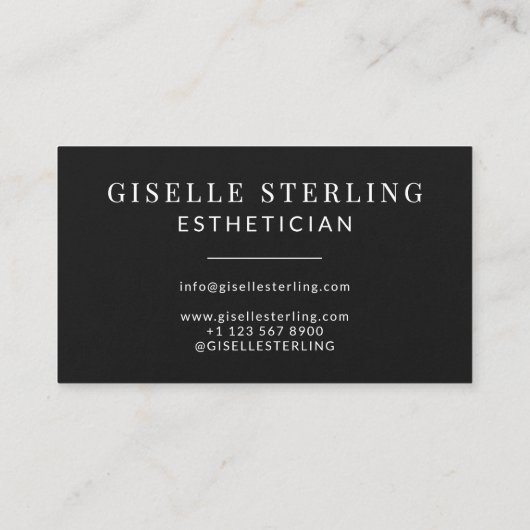 Esthetician Black Dripping Luxe Visitekaartje (Achterkant)