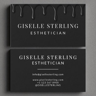 Esthetician Black Dripping Luxe Visitekaartje