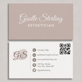 Esthetician Blush Mauve Moderne Elegante QR-code Visitekaartje