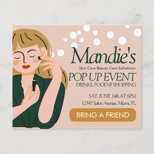 Esthetician Business Salon Pop Up Beauty Event Flyer (Voorkant)