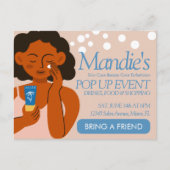 Esthetician Business Salon Pop Up Event Blue Briefkaart (Voorkant)